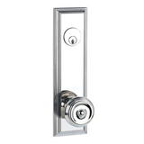 Emtek EMP8821 EMPowered Wilshire 5-1/2" Center-to-Center Keyed Sideplate Lockset, Passage/Single Keyed - Brass Tubular