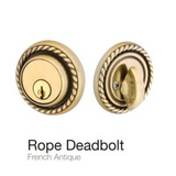 Emtek 8464 Rope Deadbolt - Brass - Single Cylinder