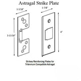 TRILENNIUM ASTRAGAL STRIKE PLATE KIT (3) WITH SCREWS