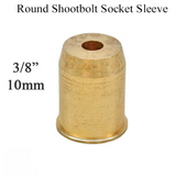 ROUND SHOOTBOLT SOCKET SLEEVE / STRIKE, D1 - 10MM - BRASS