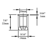 ROUND SHOOTBOLT SOCKET SLEEVE / STRIKE, D1 - 10MM - BRASS