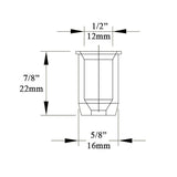 ROUND SHOOTBOLT SOCKET SLEEVE, D2 - 12MM, BRASS