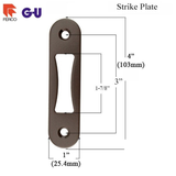 GU TOP AND BOTTOM STRIKE, NO LIP FOR1-3/4 OR 2-1/4 THICK DOOR - STAINLESS STEEL