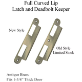 LATCH & DEADBOLT STRIKE PLATE, 45MM, 1-3/4" DOOR - ANTIQUE BRASS