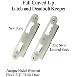 LATCH & DEADBOLT STRIKE PLATE, 45MM, 1-3/4" DOOR - ANTIQUE NICKEL (PEWTER)