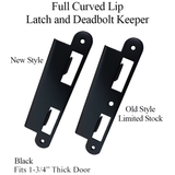 LATCH & DEADBOLT STRIKE PLATE, 45MM, 1-3/4" DOOR - BLACK