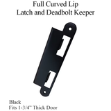 LATCH & DEADBOLT STRIKE PLATE, 45MM, 1-3/4" DOOR - BLACK