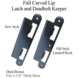 LATCH & DEADBOLT STRIKE PLATE, 45MM, 1-3/4" DOOR - DARK BRONZE