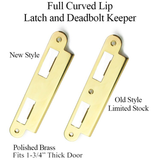 LATCH & DEADBOLT STRIKE PLATE, 45MM, 1-3/4" DOOR - POLISHED BRASS