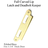 LATCH & DEADBOLT STRIKE PLATE, 45MM, 1-3/4" DOOR - POLISHED BRASS