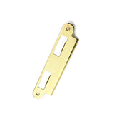 LATCH & DEADBOLT STRIKE PLATE, 45MM, 1-3/4" DOOR - POLISHED BRASS