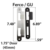 LATCH & DEADBOLT STRIKE PLATE, 45MM, 1-3/4" DOOR - SATIN NICKEL