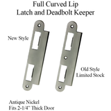 LATCH & DEADBOLT STRIKE PLATE, 57MM EXTENDED, 2-1/4 DOOR - ANTIQUE NICKEL / PEWTER
