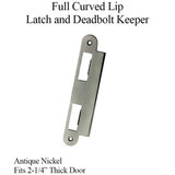 LATCH & DEADBOLT STRIKE PLATE, 57MM EXTENDED, 2-1/4 DOOR - ANTIQUE NICKEL / PEWTER