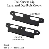 LATCH & DEADBOLT STRIKE PLATE, 57MM EXTENDED, 2-1/4 DOOR, BLACK