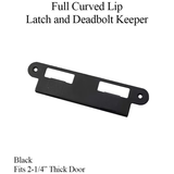 LATCH & DEADBOLT STRIKE PLATE, 57MM EXTENDED, 2-1/4 DOOR, BLACK
