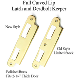 LATCH & DEADBOLT STRIKE PLATE, 57MM EXTENDED, 2-1/4 DOOR - POLISHED BRASS