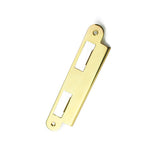 LATCH & DEADBOLT STRIKE PLATE, 57MM EXTENDED, 2-1/4 DOOR - POLISHED BRASS