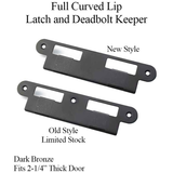 LATCH & DEADBOLT STRIKE PLATE, 57MM EXTENDED, 2-1/4 DOOR - DARK BRONZE