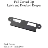 LATCH & DEADBOLT STRIKE PLATE, 57MM EXTENDED, 2-1/4 DOOR - DARK BRONZE