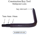 CONSTRUCTION KEY, 7MM, 8MM, 10MM SPINDLE AND KEY SLOT TOOL