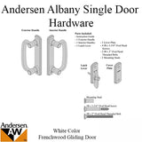 Andersen Frenchwood Gliding Door Trim Hardware, Albany, 2 Panel Interior and Exterior - White