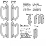 Blemished Andersen Frenchwood Gliding Door Trim Hardware, Albany, 4 Panel Interior and Exterior - Stone