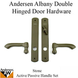 Andersen Albany Active / Passive Double Hinged Door Hardware Set - Stone