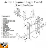 Andersen Albany Active / Passive Double Hinged Door Hardware Set - Stone