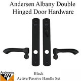 Andersen Albany Style Door Handles Hinged Door Hardware Set Double Active Black