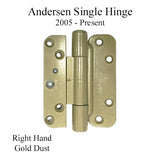 Andersen Single Hinge Right Hand For Frenchwood Doors From 2005-Present Gold Dust Hinge