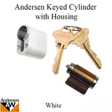 Andersen Albany Keyed Lock Cylinder with Housing FWH - White