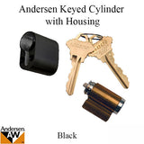 Andersen Albany Keyed Lock Cylinder with Housing FWH - Black