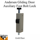 Andersen Auxiliary Foot Bolt Lock for Frenchwood Gliding Door - Gold Dust