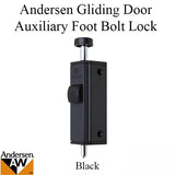 Andersen Auxiliary Foot Bolt Lock for Frenchwood Sliding Door Black