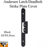 Andersen Latch & Deadbolt Strike Plate Cover, AP/PA Double Door - Black