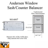 Andersen 200 Series Narroline Window Sash/Counter Balancer, Right Hand - R1233/31