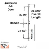 Andersen Multipoint Lock for A-Series Hinged Doors, 76-7/16", 2008-Present