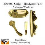 Andersen Casement Window - 200/400 Series - Hardware Pack - Folding Traditional - Bright Brass