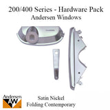 Andersen Casement Window - 200/400 Series - Hardware Pack - Folding Traditional - Satin Nickel