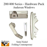 Andersen Casement Window - 200/400 Series - Hardware Pack - Folding Contemporary - Satin Nickel