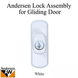 Andersen Frenchwood Gliding Doors - Lock Assembly - Albany - Exterior - Left - White