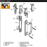 Andersen Frenchwood Gliding Doors - Lock Assembly - Albany - Exterior - Right - Stone