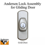 Andersen Frenchwood Gliding Doors - Lock Assembly - Albany - Exterior - Right - Gold Dust