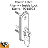 Andersen Frenchwood Gliding Doors - Thumb Latch - Albany - Inside Lock - Stone