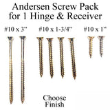 Andersen Single Hinge Screw Package, Frenchwood Hinged Door - Choose Color