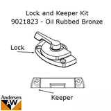 Andersen Tilt-Wash (DC) and Tilt-Wash (TW) Windows - Lock and Keeper Kit - Oil Rubbed Bronze