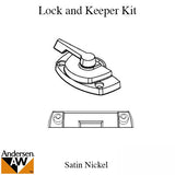 Andersen Tilt-Wash (DC) and Tilt-Wash (TW) Windows - Lock and Keeper Kit - Satin Nickel