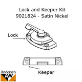 Andersen Tilt-Wash (DC) and Tilt-Wash (TW) Windows - Lock and Keeper Kit - Satin Nickel