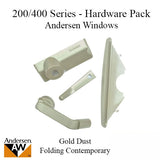 Andersen Casement Window - 200/400 Series - Hardware Pack - Folding Contemporary - Gold Dust